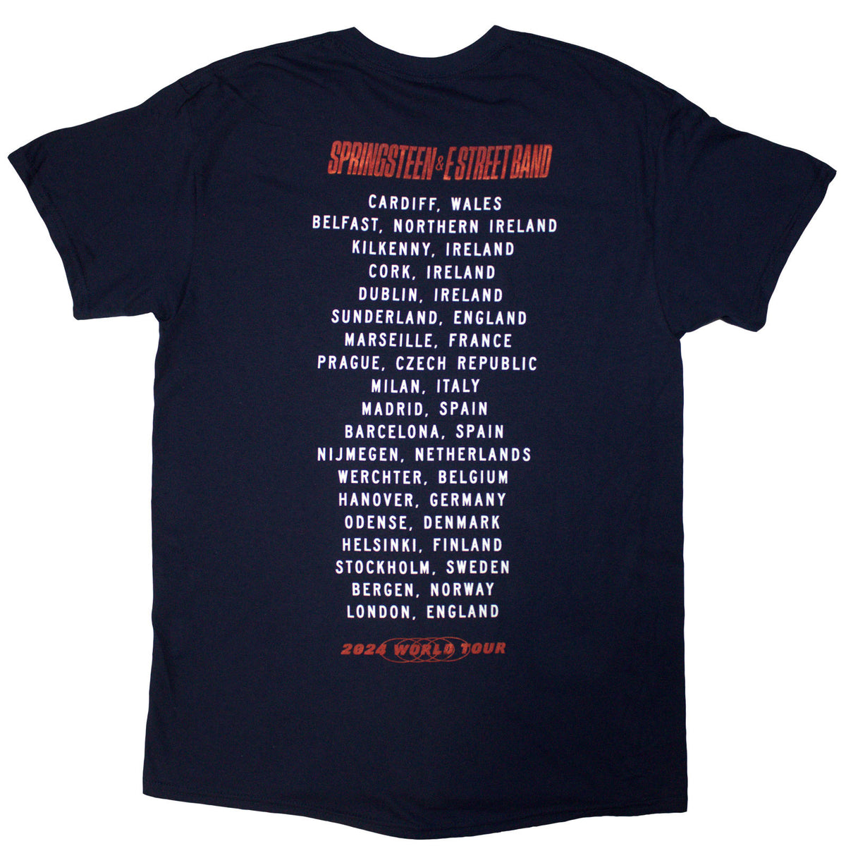 BRUCE SPRINGSTEEN - TOUR '24 GUITAR PHOTO - T-Shirt Blue (Back Print & Ex-Tour)