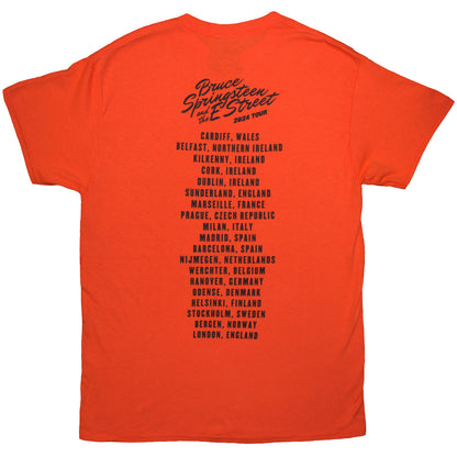 BRUCE SPRINGSTEEN - TOUR '24 RIVER FONT - T-Shirt Orange (Back Print & Ex-Tour)