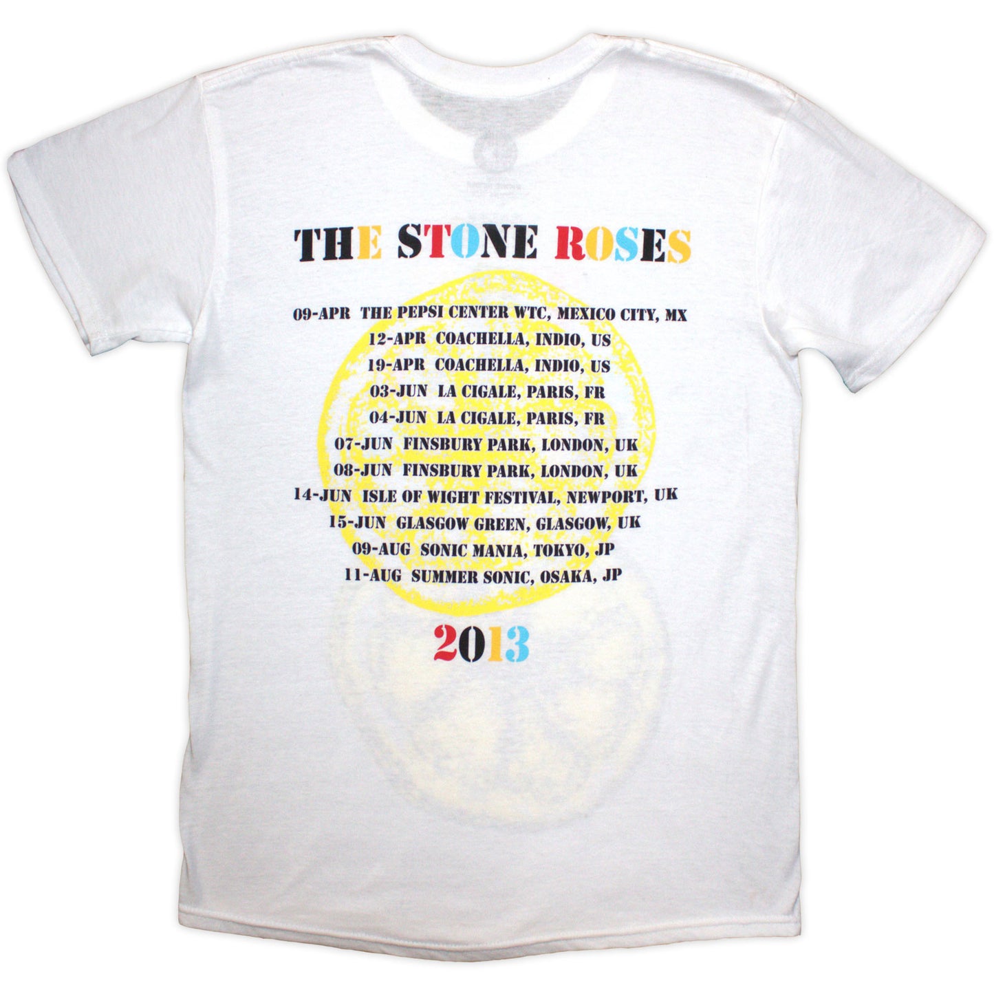 STONE ROSES, THE - TOUR 2013 - T-Shirt White (Back Print)