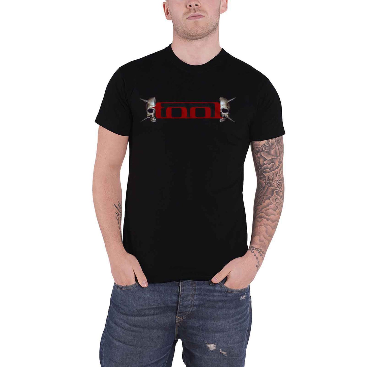 TOOL - SKULL SPIKES - T-Shirt Black (Back & Sleeve Print)