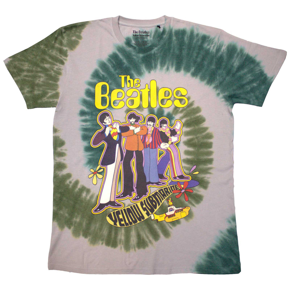 BEATLES, THE - YELLOW SUBMARINE BAND IN LINE - T-Shirt White (Wash Collection)