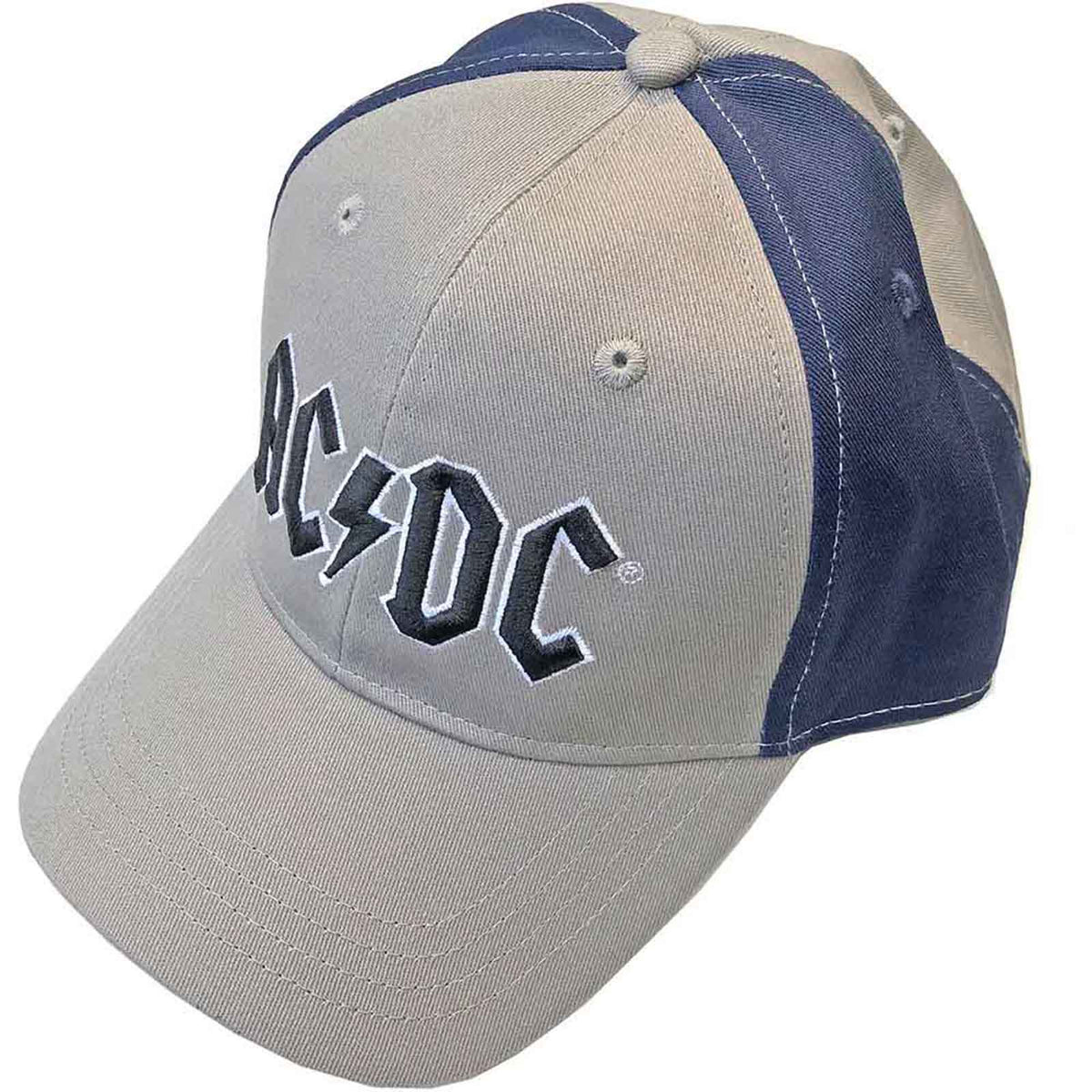 AC/DC - BLACK LOGO - Baseball Cap Blue, Grey (2-Tone)