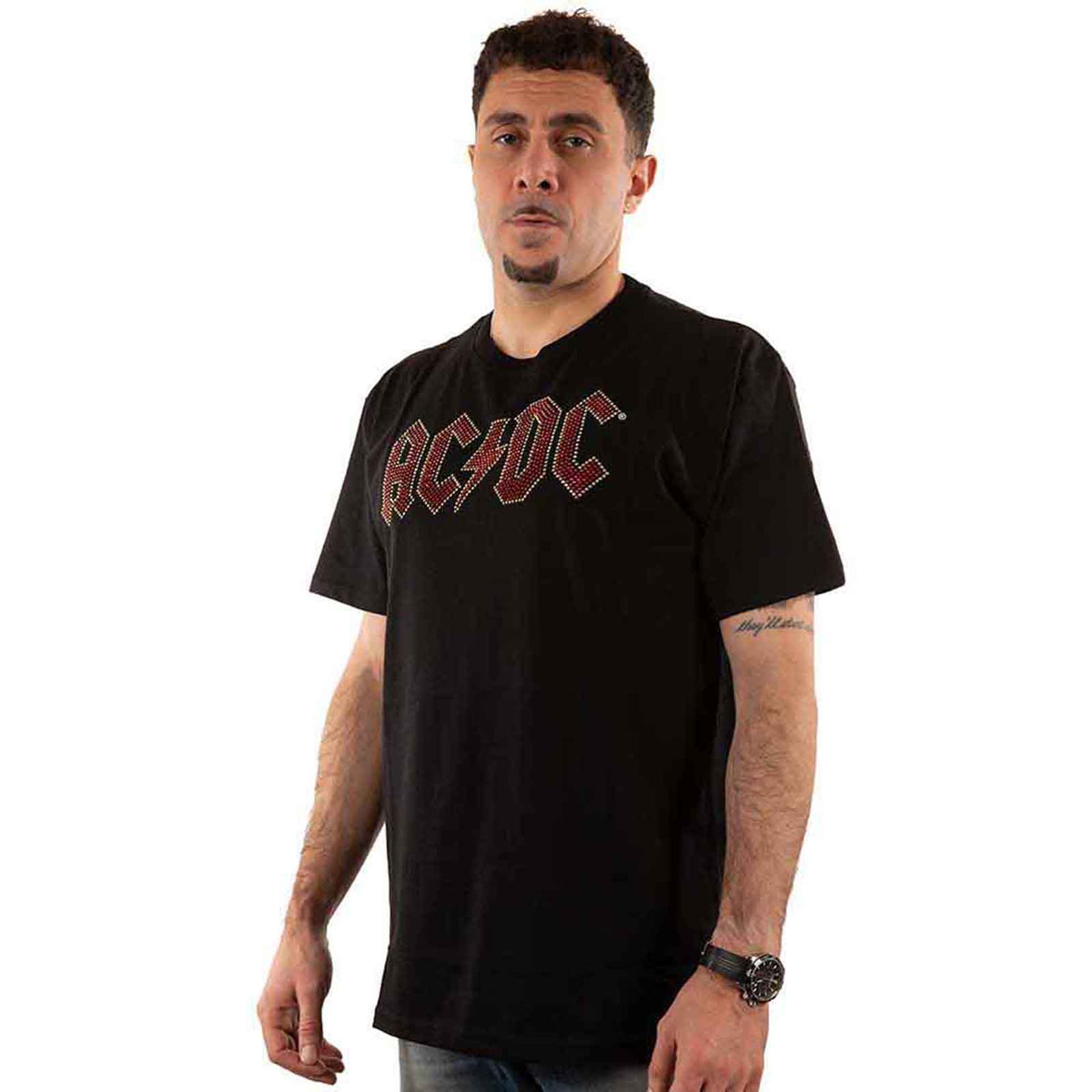 AC/DC - FULL COLOUR LOGO - T-Shirt Black (Embellished)