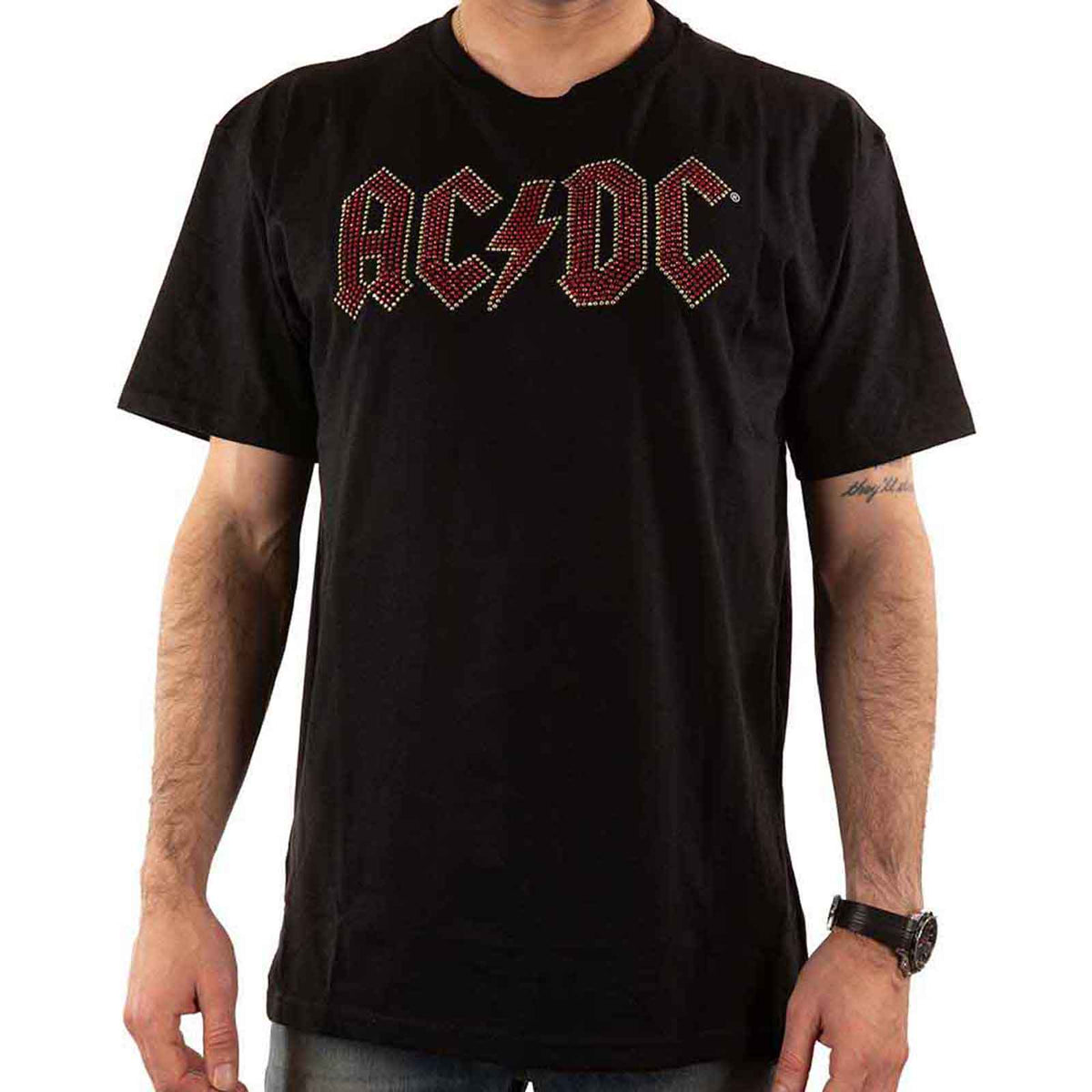 AC/DC - FULL COLOUR LOGO - T-Shirt Black (Embellished)