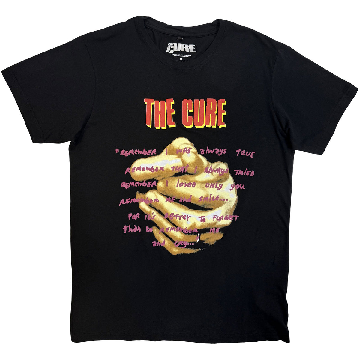 THE CURE - PRAYING HANDS TREASURE LYRIC - Carbon T-Shirt Black