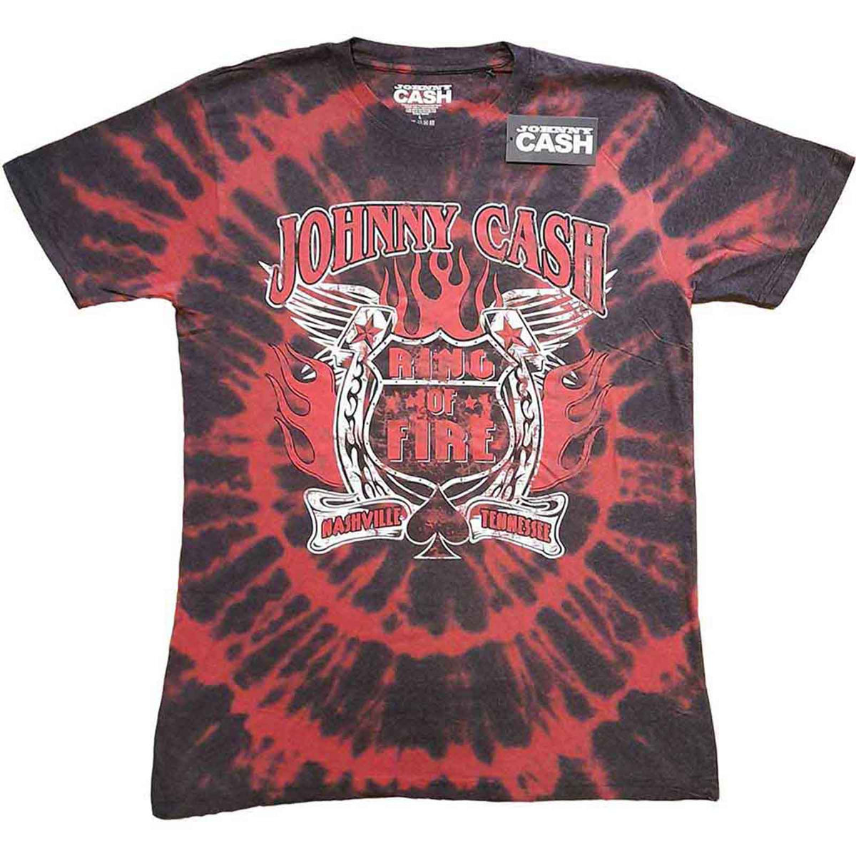JOHNNY CASH - RING OF FIRE - T-Shirt Red (Wash Collection)