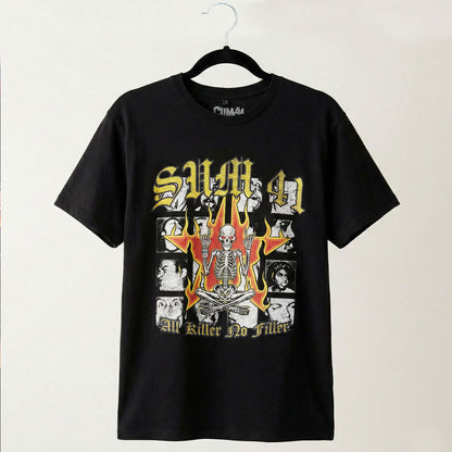 SUM 41 - ALL KILLER NO FILLER TRACKLIST - Carbon T-Shirt Black (Back Print)
