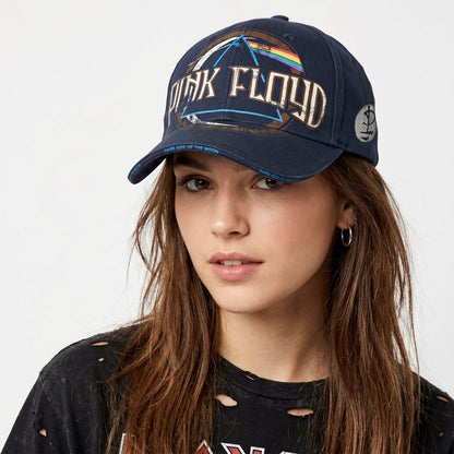 PINK FLOYD - DARK SIDE OF THE MOON ALBUM DISTRESSED - Baseball Cap Blue