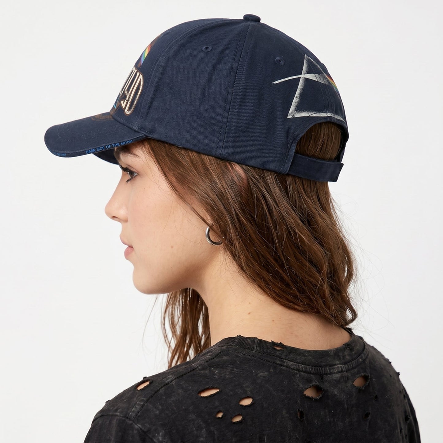PINK FLOYD - DARK SIDE OF THE MOON ALBUM DISTRESSED - Baseball Cap Blue
