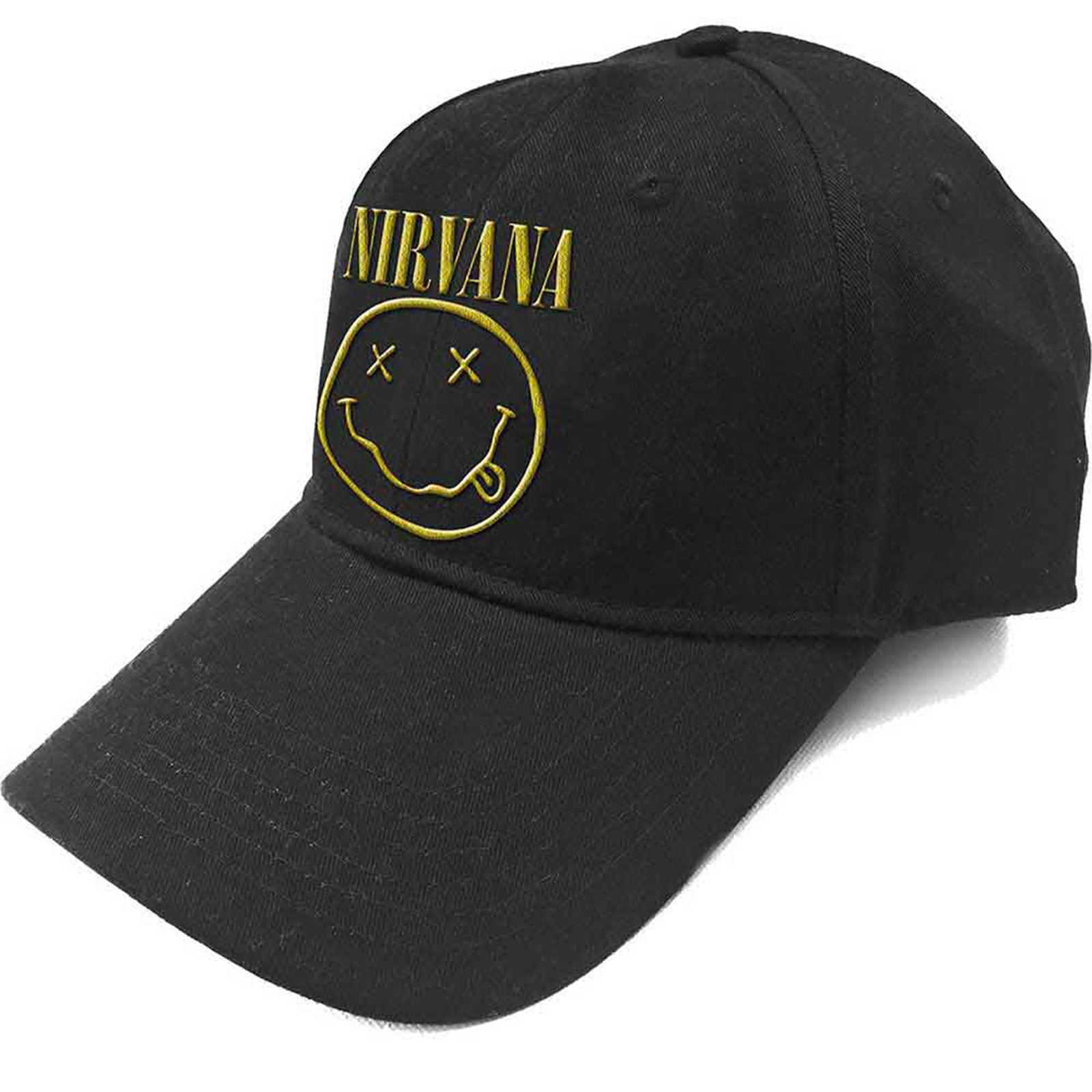 NIRVANA - LOGO & HAPPY FACE - Baseball Cap Black