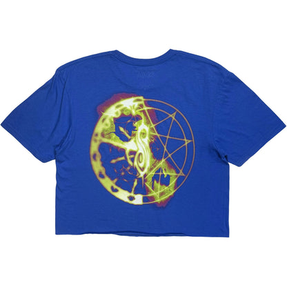 SLIPKNOT - FLAMES TRIBAL S LOGO - Ladies Crop Top Blue