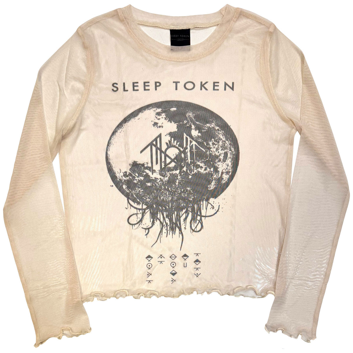 SLEEP TOKEN - TAKE ME BACK TO EDEN - Ladies Long Sleeve Crop Top Natural