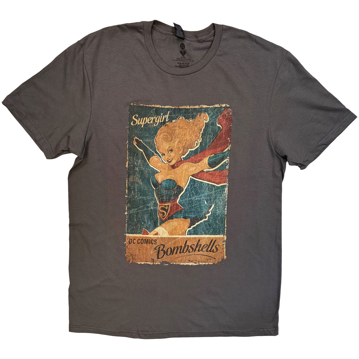 DC COMICS - SUPERGIRL BOMBSHELL - T-Shirt Charcoal Grey
