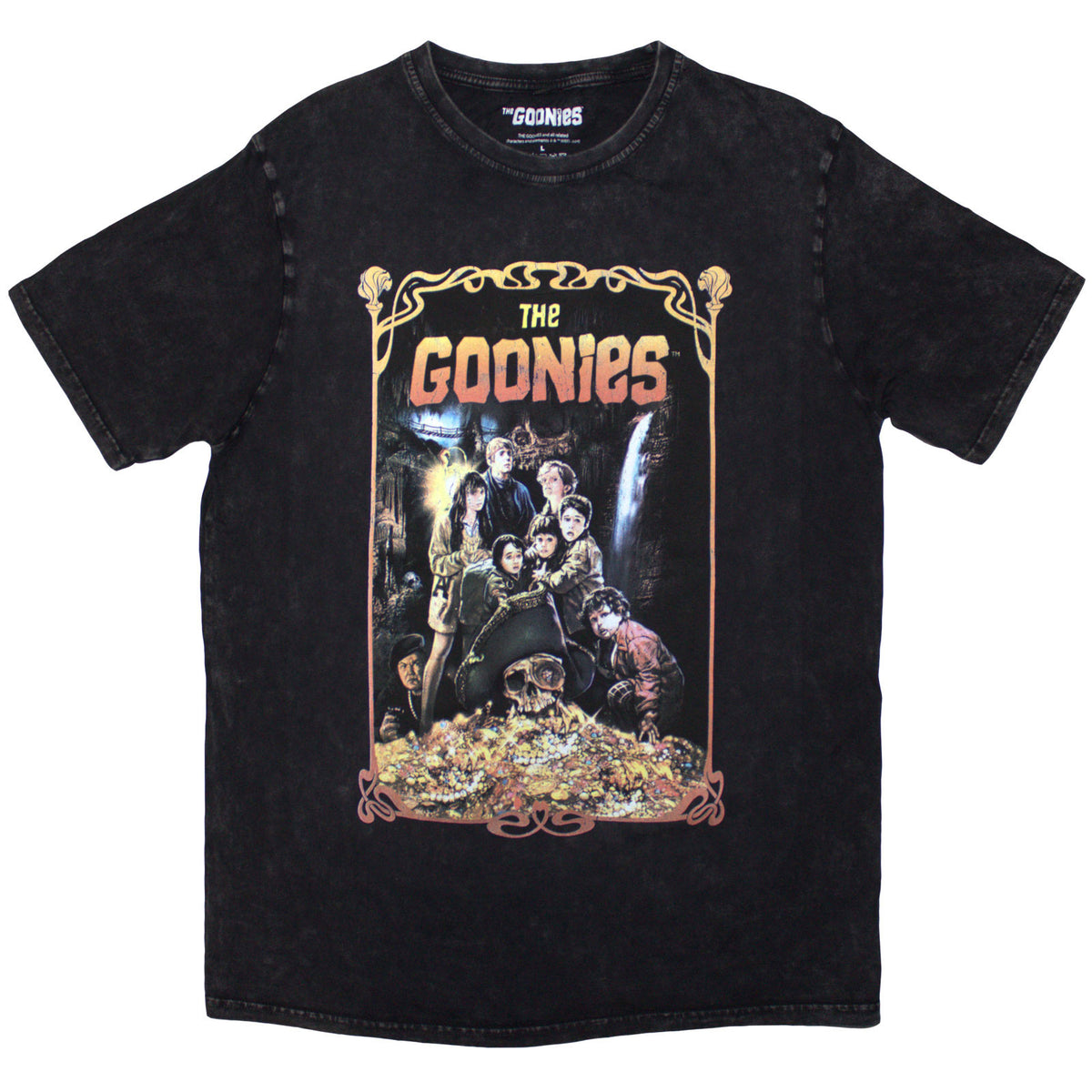 GOONIES, THE - MOVIE POSTER - Stone Wash T-Shirt Black