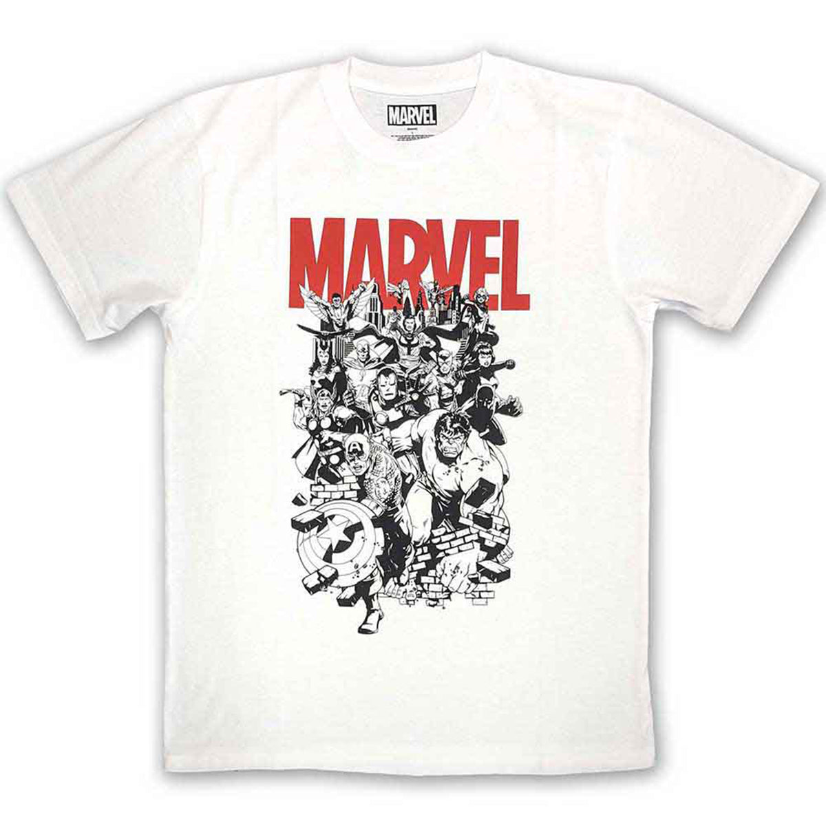 MARVEL COMICS - BLACK & WHITE CHARACTERS - T-Shirt White