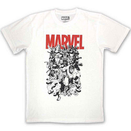 MARVEL COMICS - BLACK & WHITE CHARACTERS - T-Shirt White