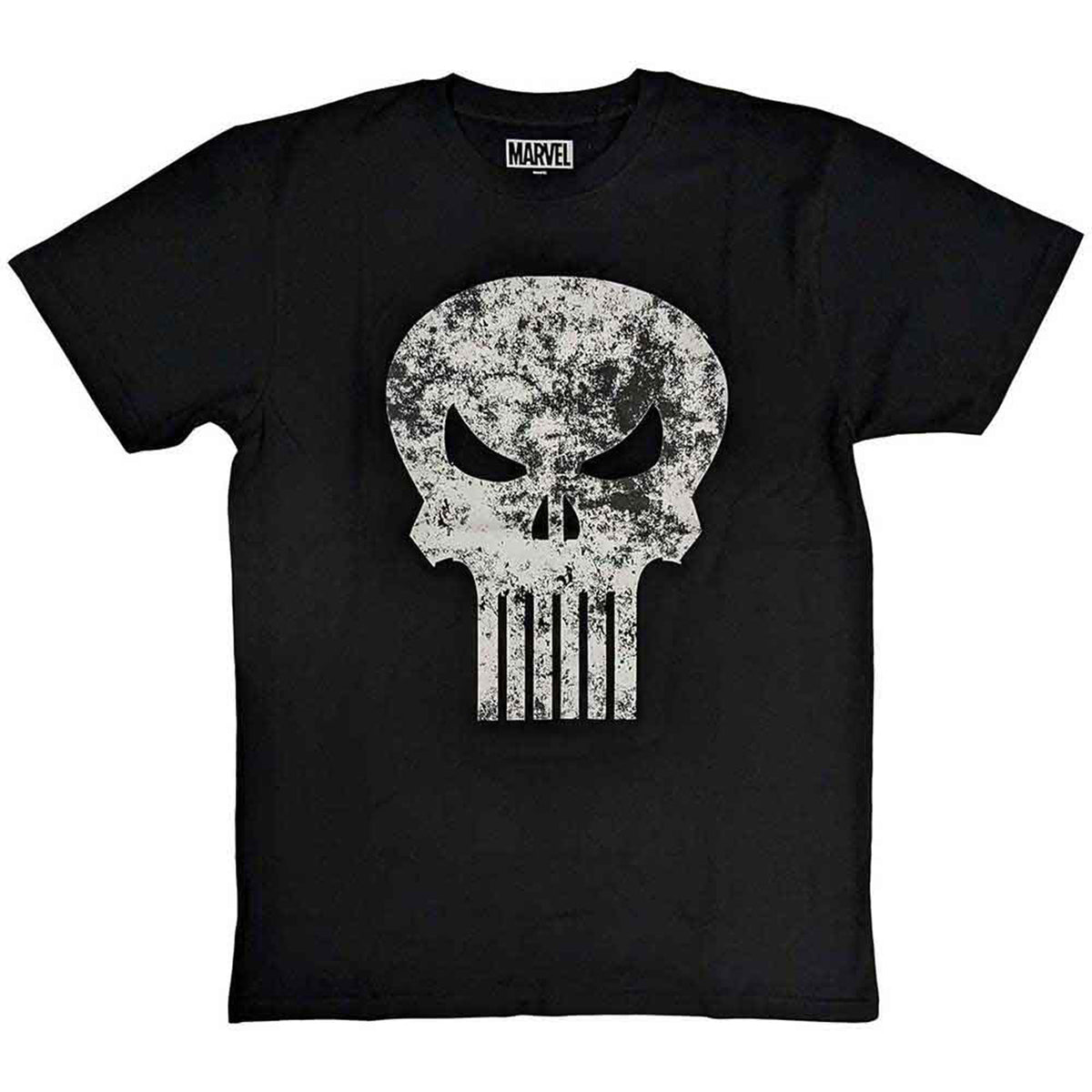 MARVEL COMICS - PUNISHER DISTRESSED LOGO - T-Shirt Black