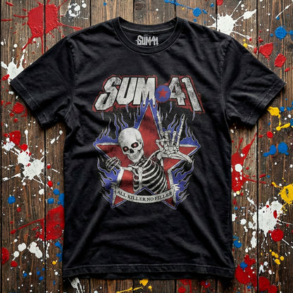 SUM 41 - ALL KILLER NO FILLER SKELETON - Carbon T-Shirt Black
