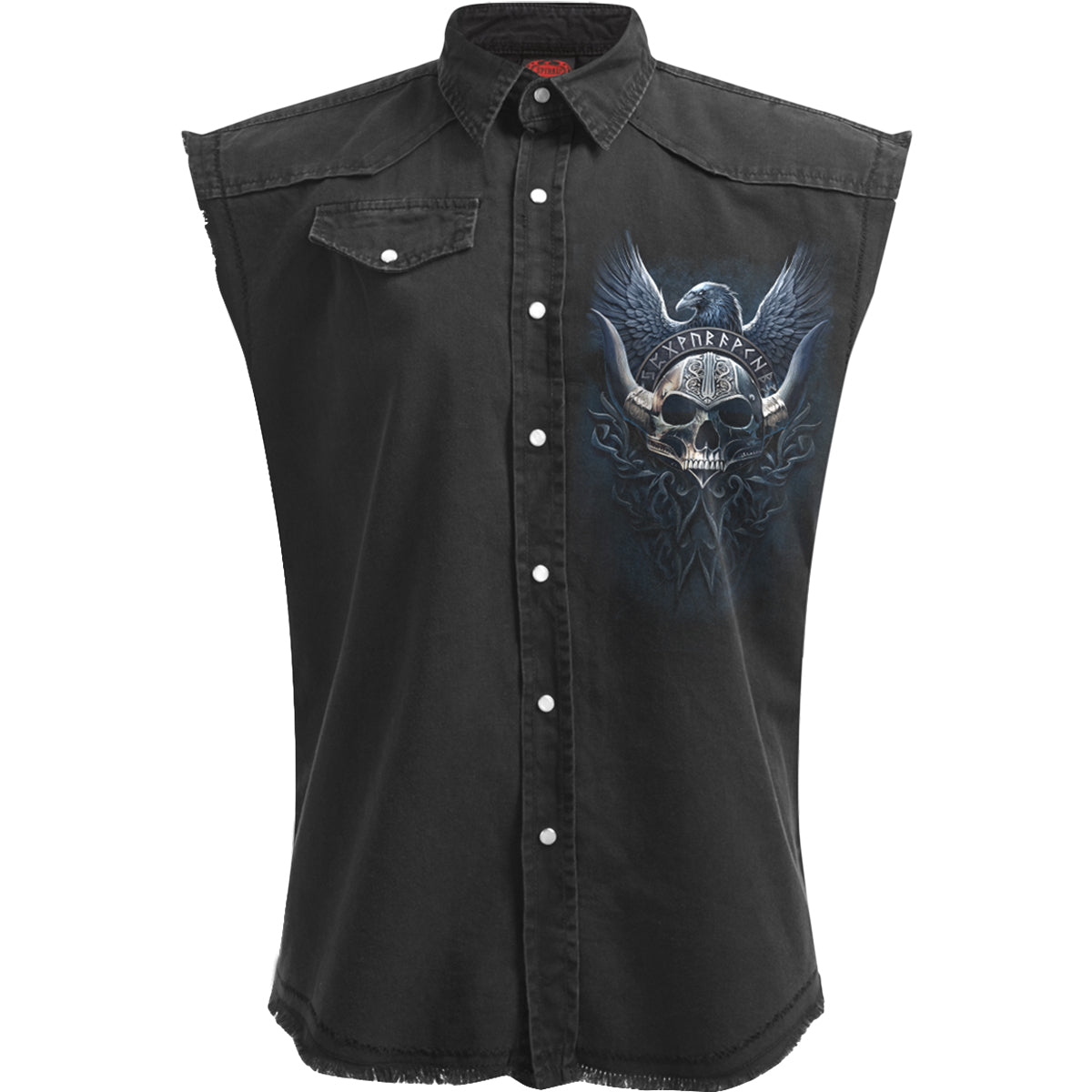 ODIN'S WARRIOR - Sleeveless Stone Washed Worker Black