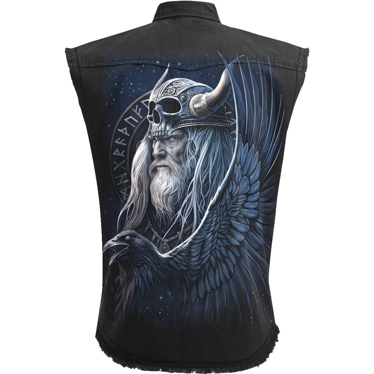 ODIN'S WARRIOR - Sleeveless Stone Washed Worker Black