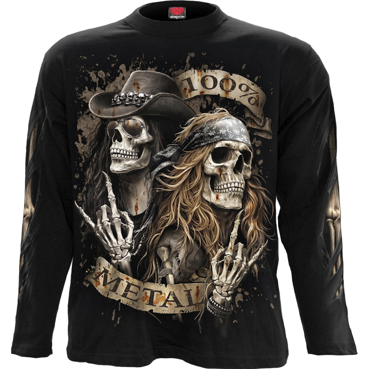 PURE METAL – Langarm-T-Shirt, schwarz