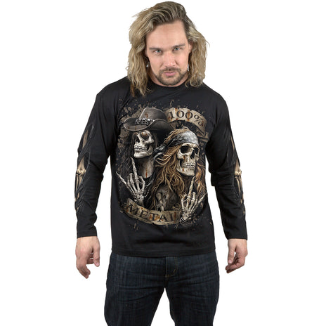 PURE METAL – Langarm-T-Shirt, schwarz