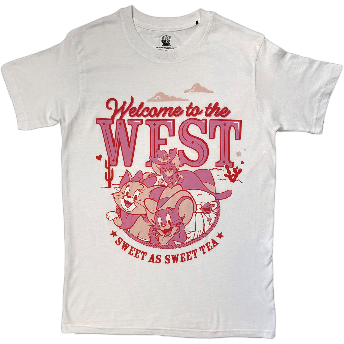 TOM & JERRY - WELCOME TO THE WEST PINK - T-Shirt White