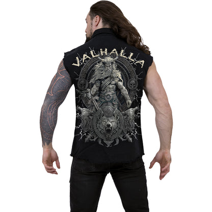 VALHALLA - Ärmelloser Stone Washed Worker Schwarz