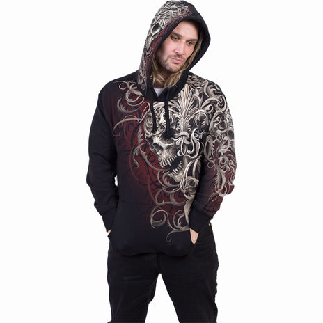 SKULL SHOULDER WRAP - Allover Hoody Schwarz