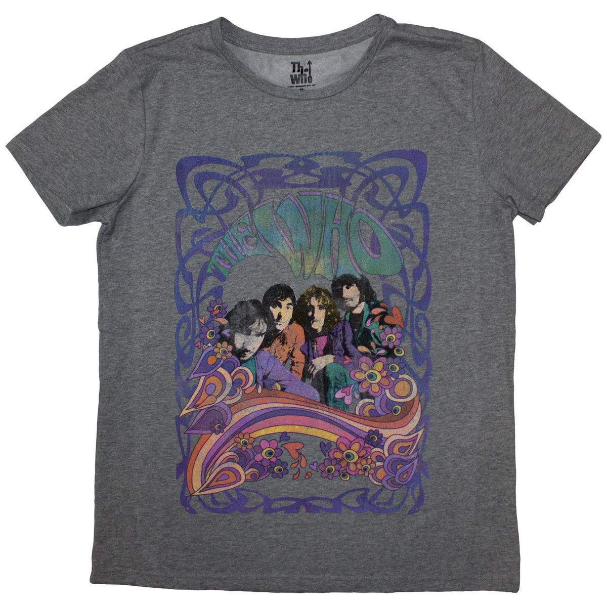 THE WHO - PSYCH FLORAL - Ladies T-Shirt Grey