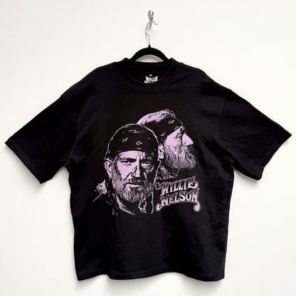 WILLIE NELSON - PURPLE GRAPHIC - Oversized Boxy T-Shirt Black