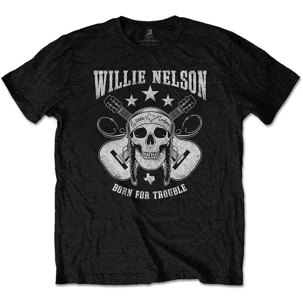 WILLIE NELSON - SKULL - T-Shirt Black