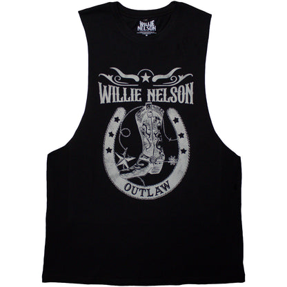 WILLIE NELSON - OUTLAW - Vest T-Shirt Black