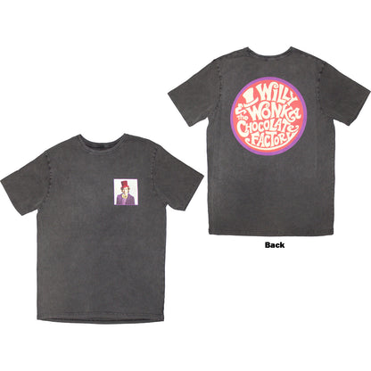 WILLY WONKA - LOGO EMBLEM - Stone Wash T-Shirt Grey