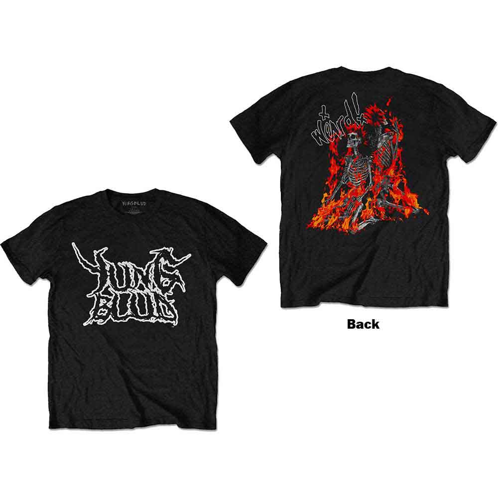 YUNGBLUD - WEIRD FLAMING SKELETONS - T-Shirt Black