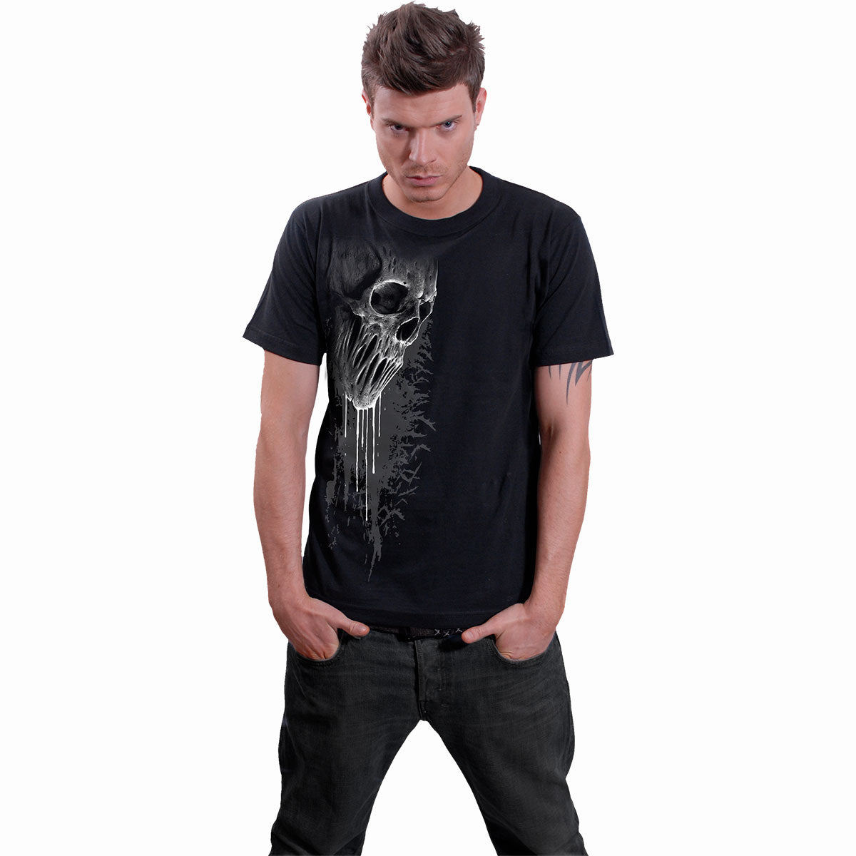 BAT CURSE - Front Print T-Shirt Schwarz