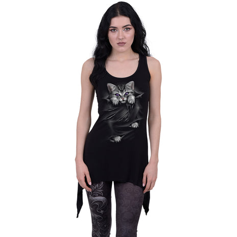 BRIGHT EYES - Goth Bottom Camisole Kleid Schwarz