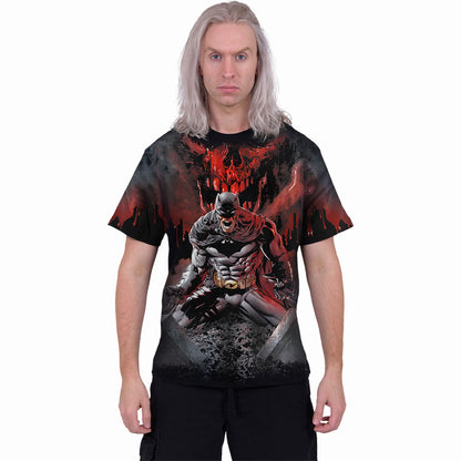 BATMAN - ASYLUM WRAP - Allover T-Shirt Schwarz