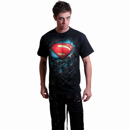 SUPERMAN - RIPPED - T-Shirt Schwarz