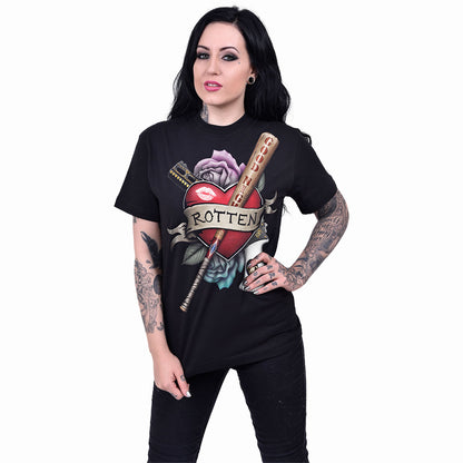 HARLEY QUINN - ROTTEN - Front Print T-Shirt Schwarz