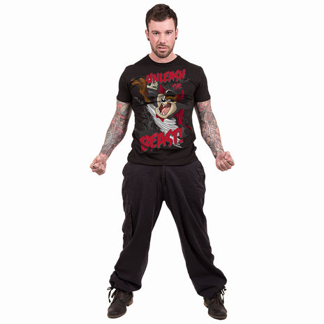 TAZ - UNLEASH THE BEAST - Front Print T-Shirt Schwarz