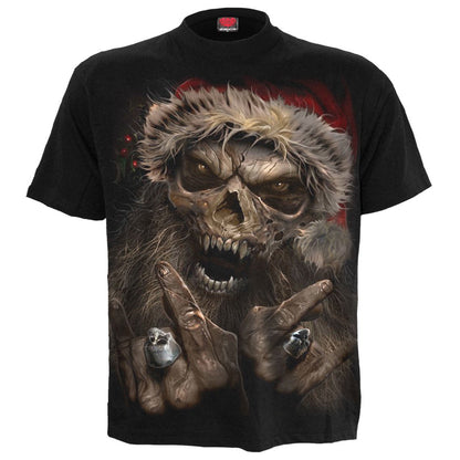 ROCK SANTA - T-Shirt Black - Spiral USA