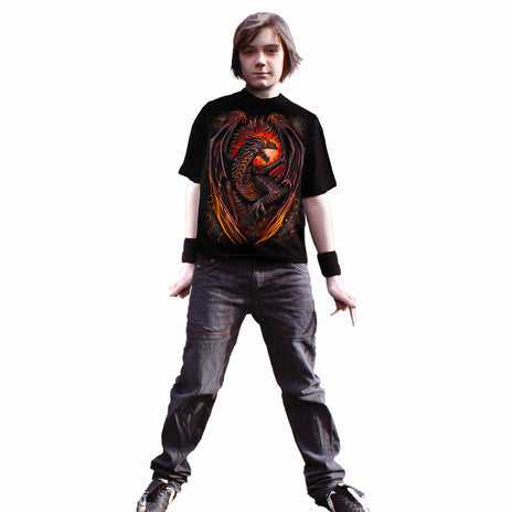 DRAGON FURNACE - Kinder T-Shirt Schwarz