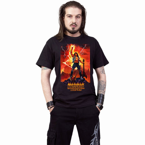 STRANGER THINGS 4 - EDDIE ROCKS - T-Shirt Schwarz