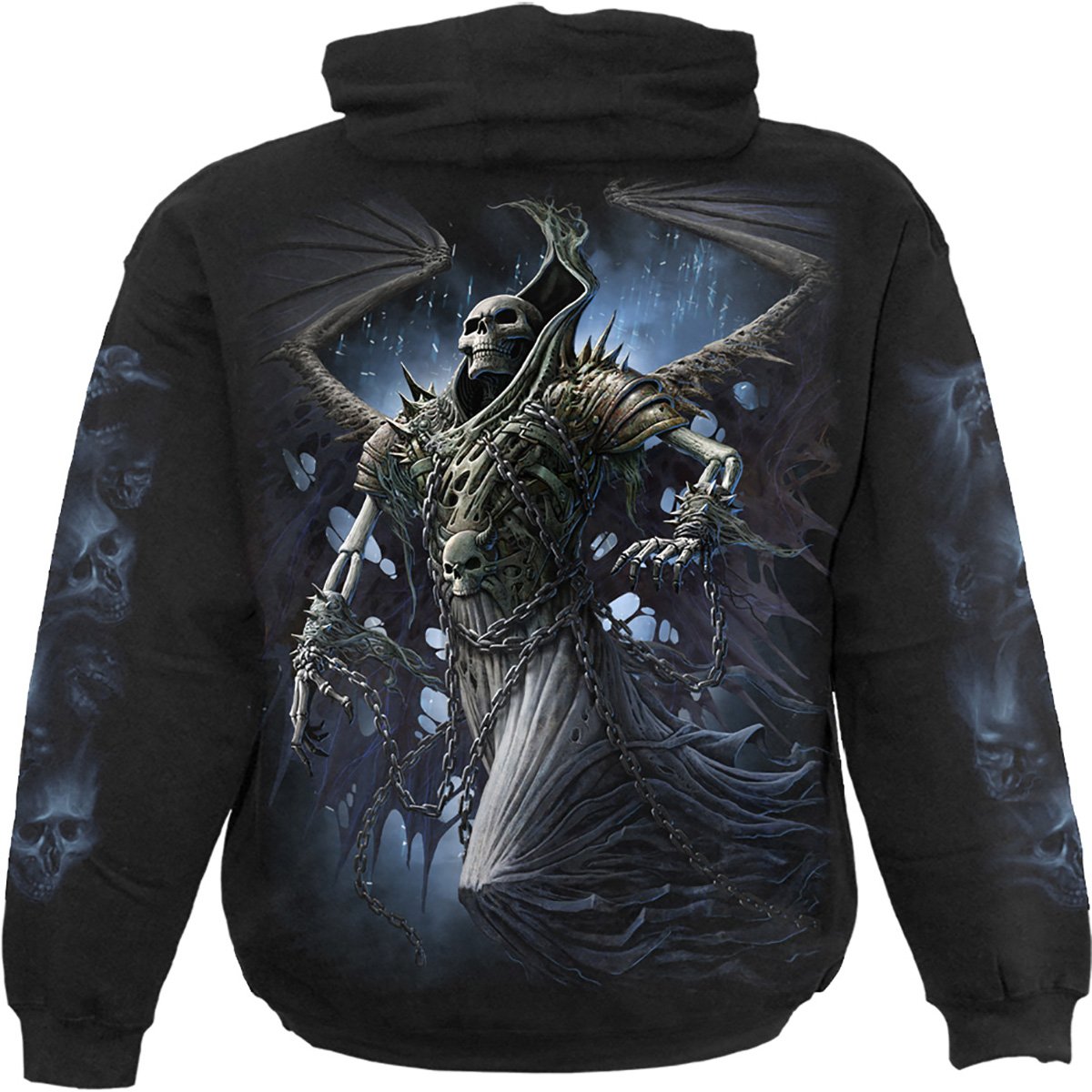 WINGED SKELTON - Hoody Black - Spiral USA