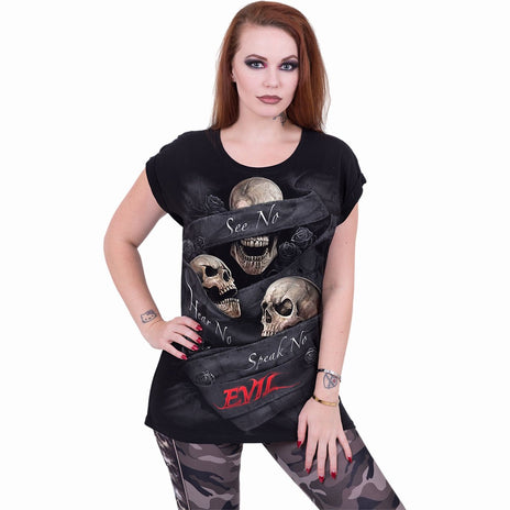 SEE NO EVIL - Turnup Sleeve Loosefit Tee