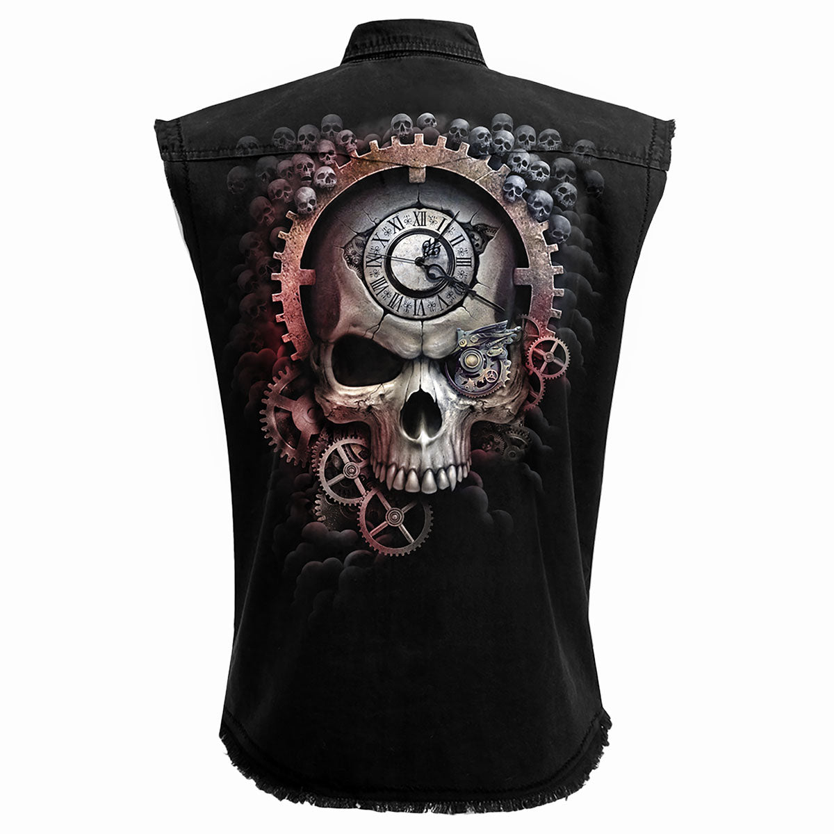 REAPER TIME - Sleeveless Stone Washed Worker Black