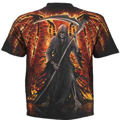 FLAMING DEATH - Allover T-Shirt Schwarz